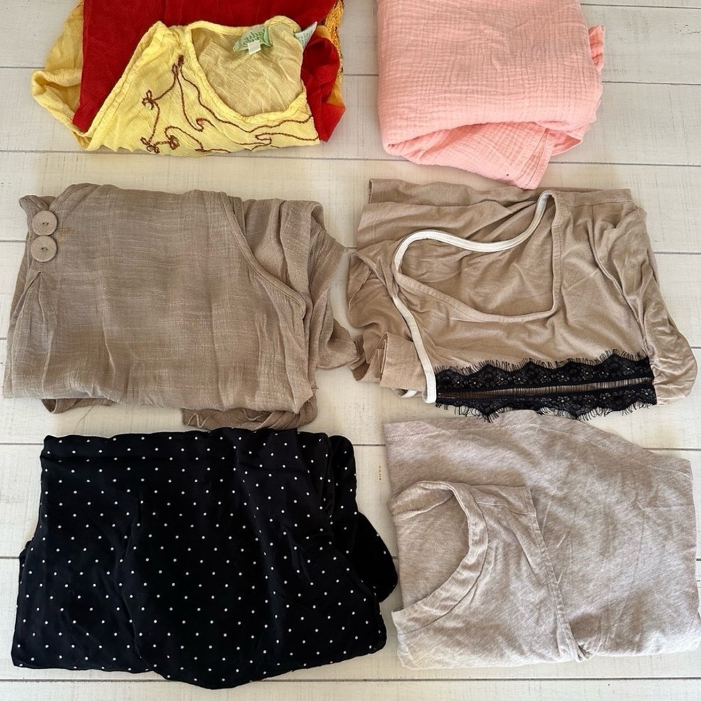 Assorted Women's Clothing Bundle - Beige, Black, Pink, Yellow